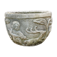 Reconstituted stone planter with hunting decoration