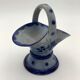 Vintage basket in traditional Alsace stoneware, cobalt blue flower patterns - 1970s.