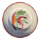 Old deep plate, rooster decoration, in Sarreguemines Digoin ceramic.