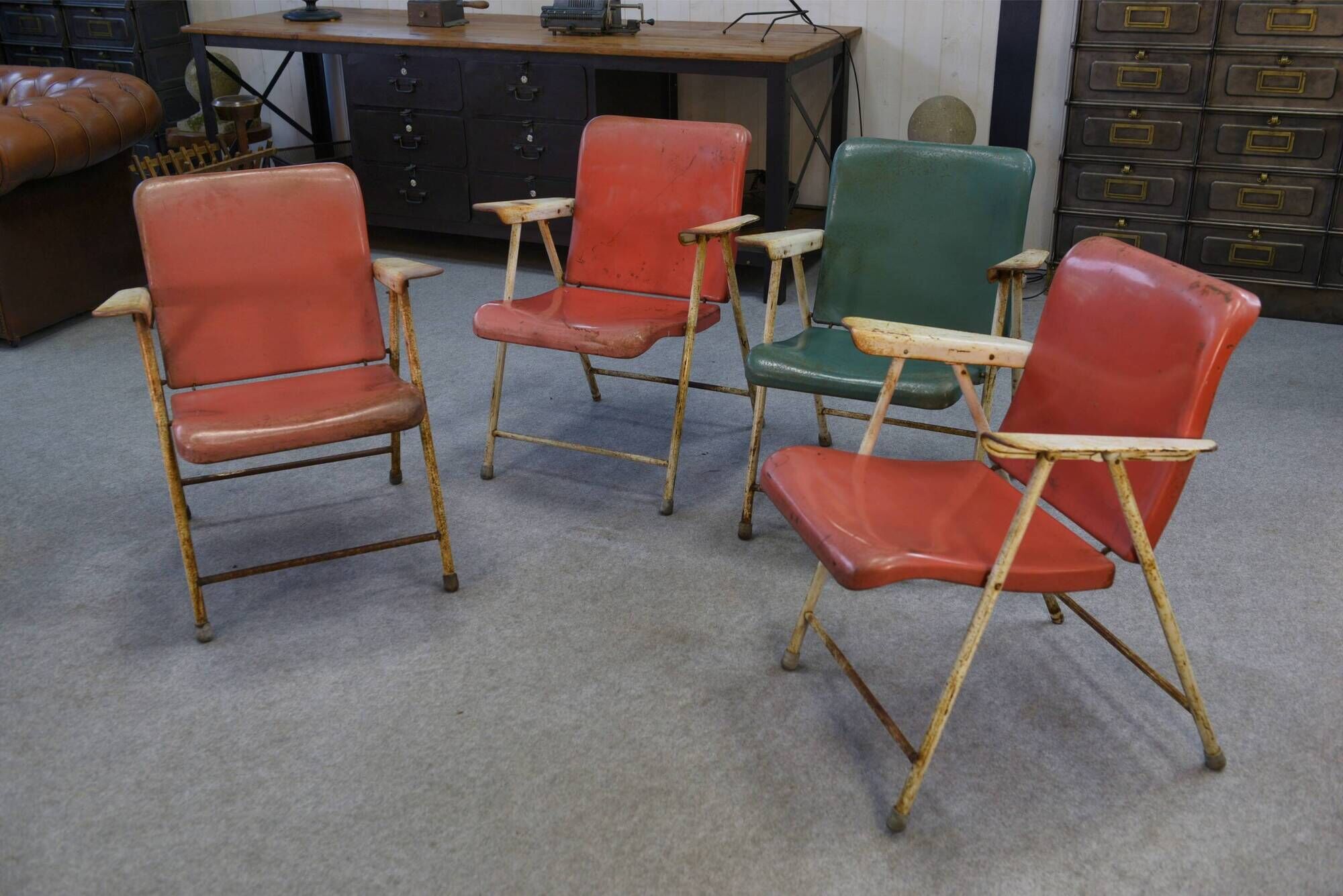 Folding chairs by Russel Wright for Samsonite Chairs 1960s