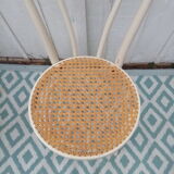 Lot of 4 bistro chairs in caned wood