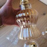 Set of 7 vintage glass globe pendants