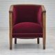 1950s, Danish armchair, original condition, furniture velour, beech wood.