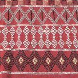 Hand-knotted Red Tunisian Ethnic Berber Wool Rug Margoum