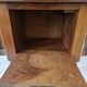 Nineteenth-century walnut work table with flaps, large storage + secret drawer.