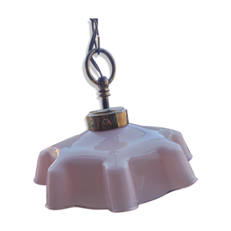 Pink opaline hanging lamp