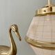 Vintage art deco globe pendant light in yellow and gold granite glass