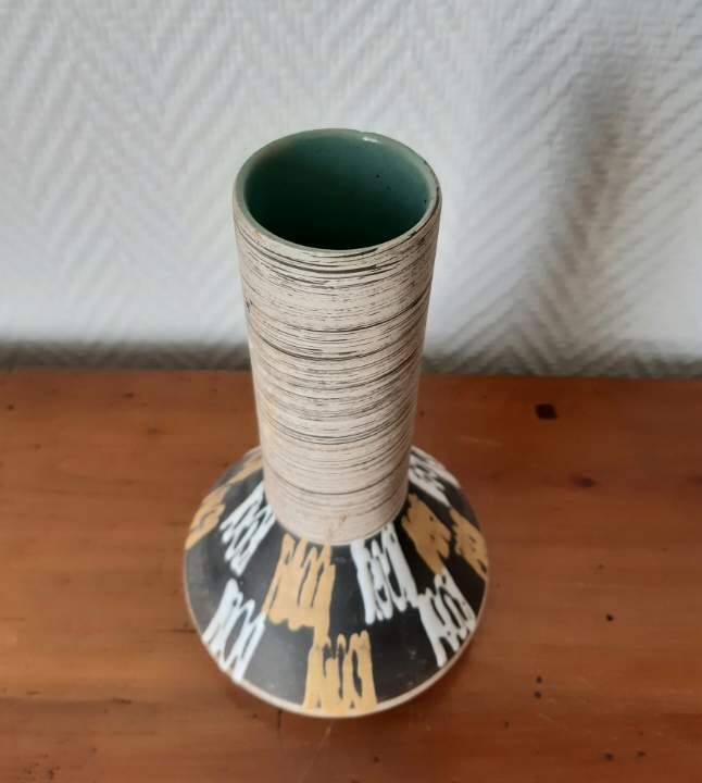 West Germany graphic ceramic vase, circa 1970