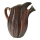 Vintage Belgian ceramic sculptural pitcher in chocolate brown.