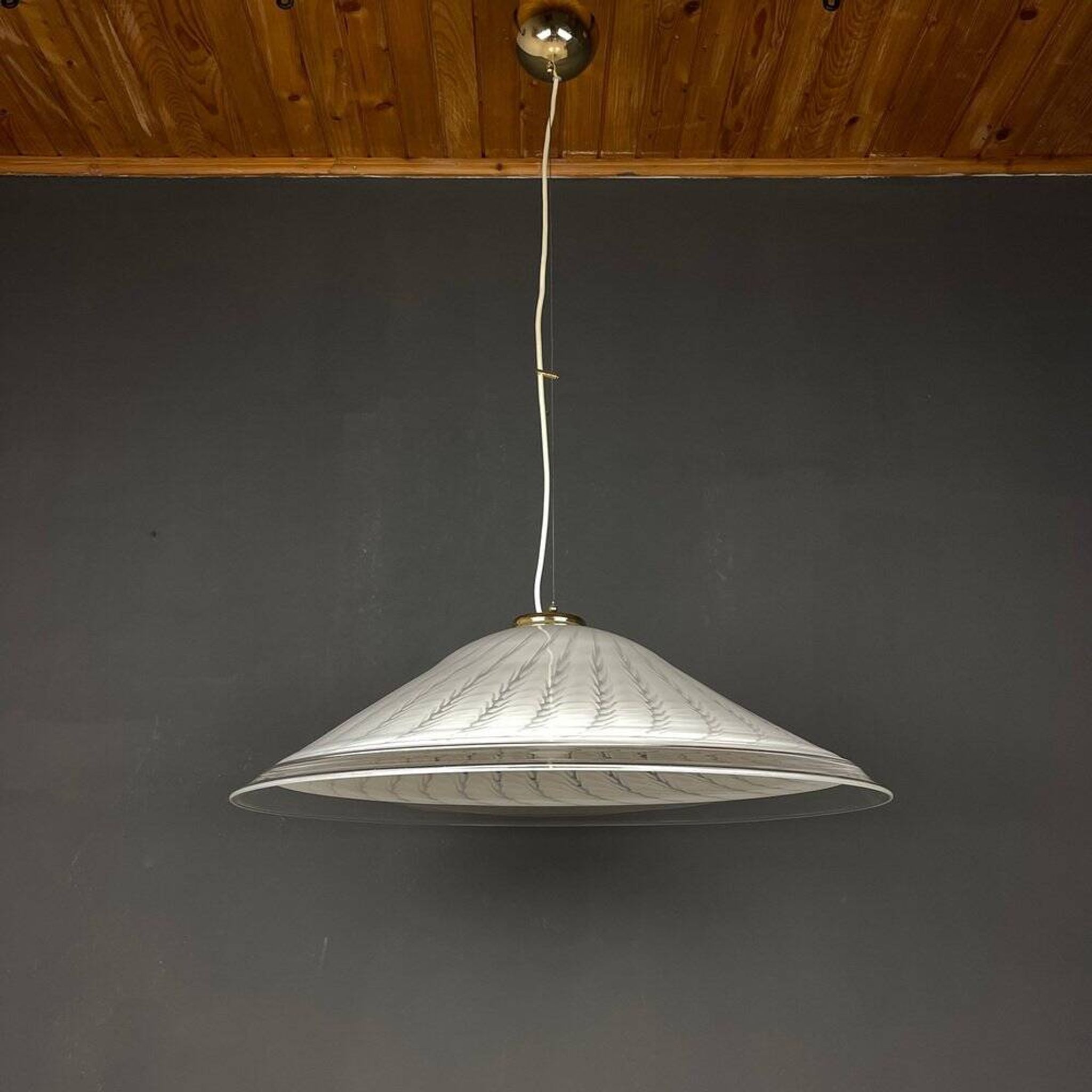 Murano glass pendant lamp, tourbillon, Italy, 1970s