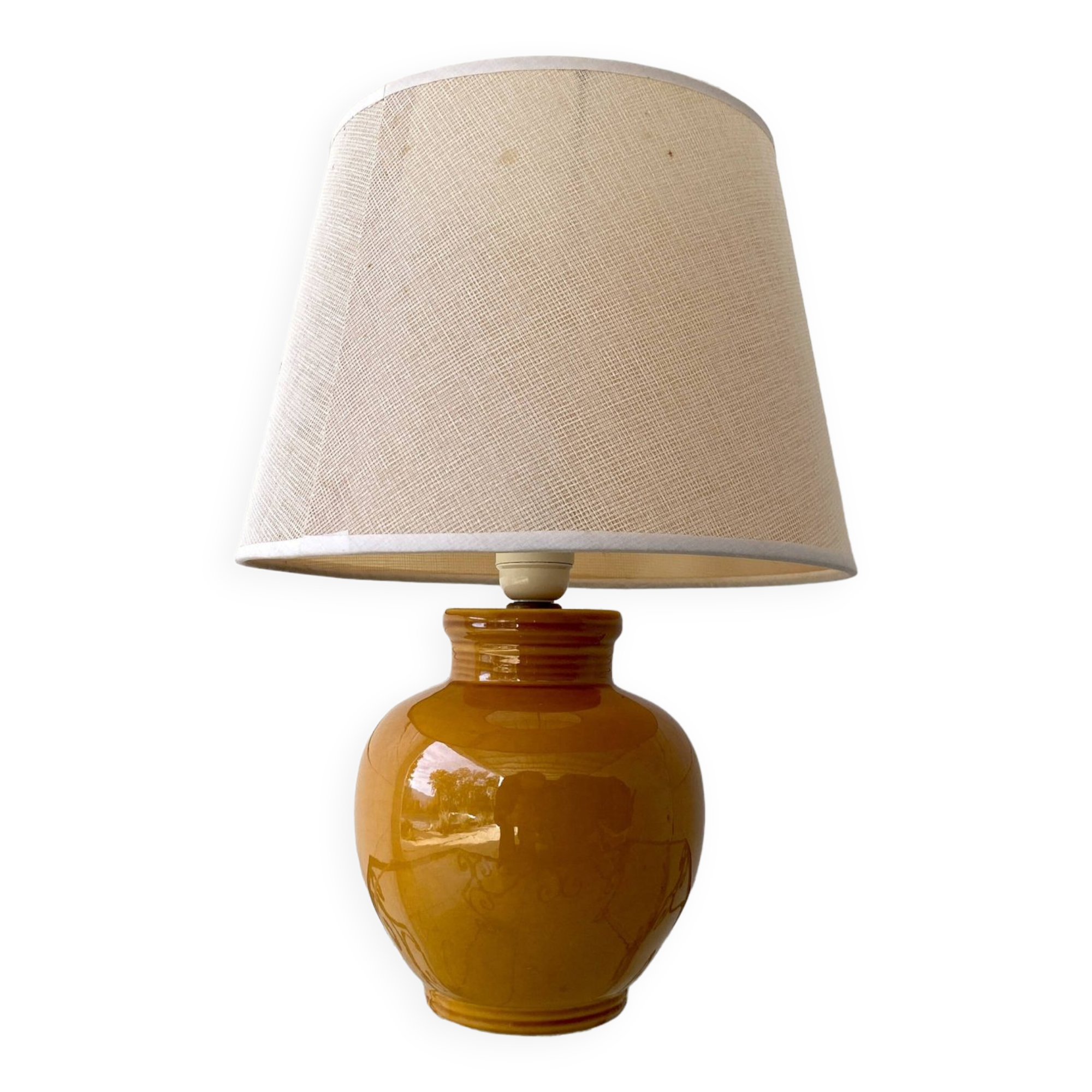 Kotska lamp, ceramic, lampshade, 70s