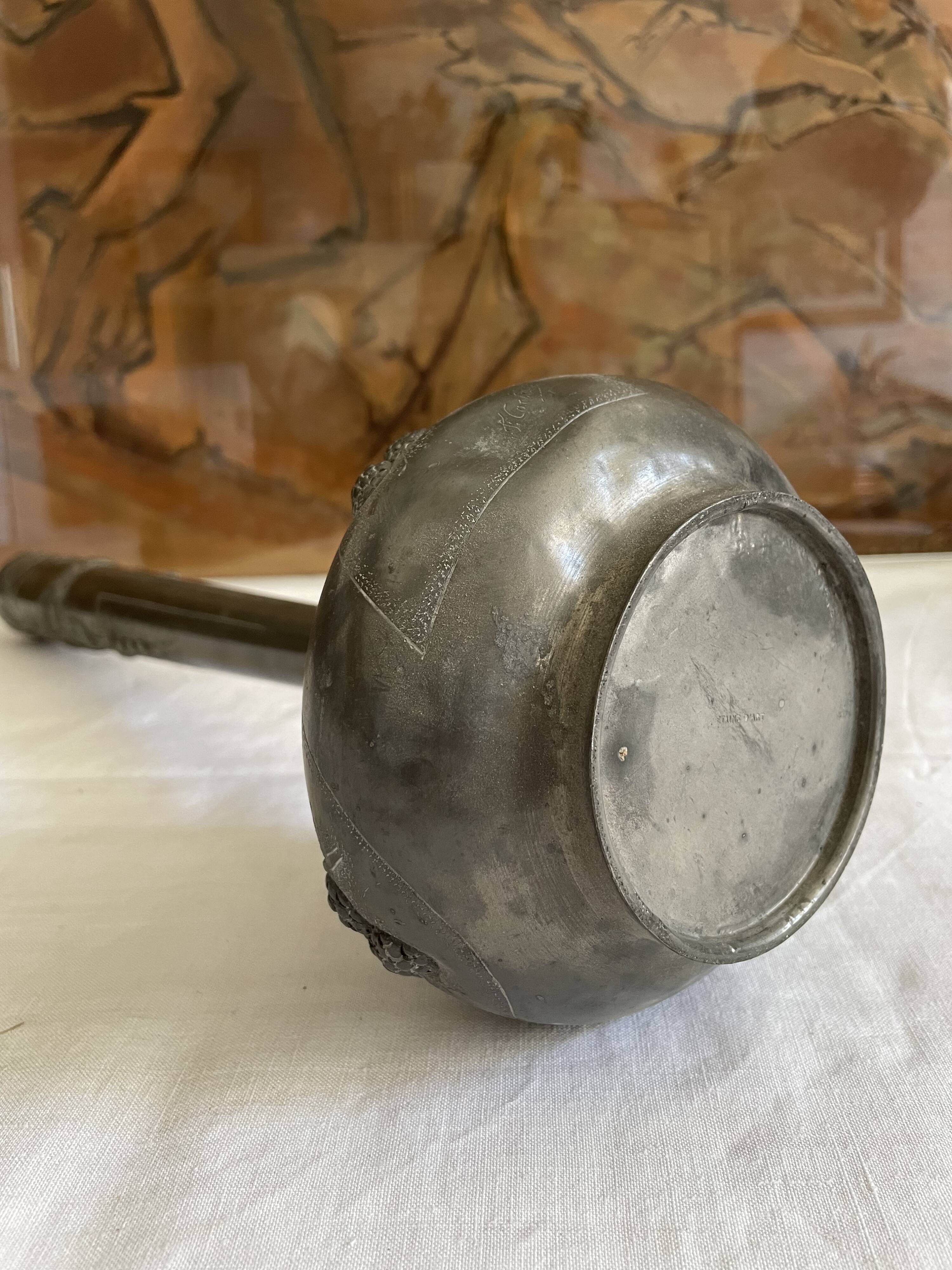 1900 art nouveau pewter vase