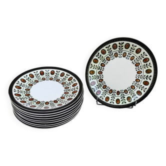 10 flat plates Boch la Louvière 60s