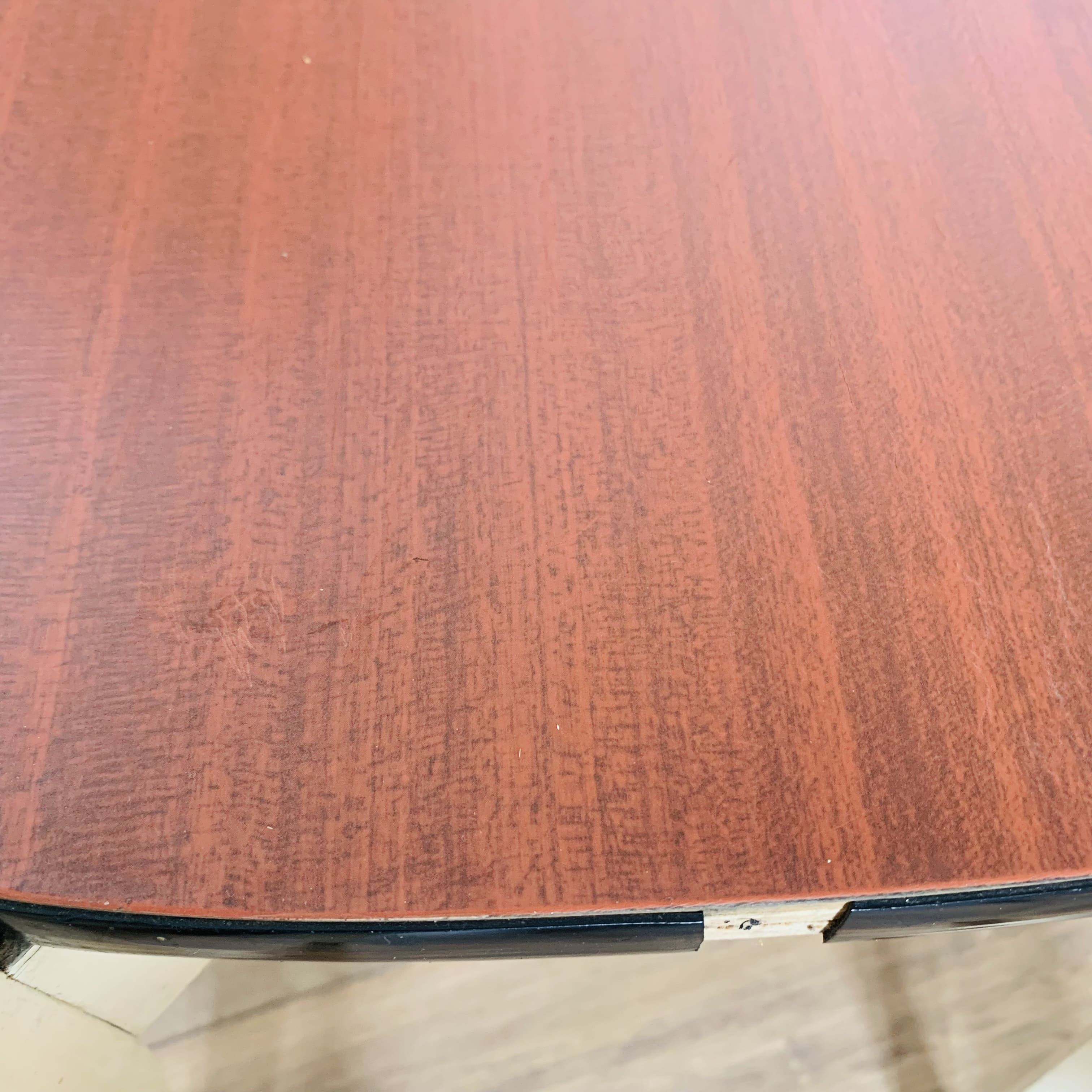 4 wooden chairs and formica kitchen