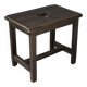 Tabouret en bois noir rustique fait à la main, France années 1920