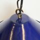 Lampe suspendue industrielle en émail bleu britannique, années 1950