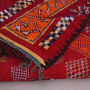 Red Vintage Moroccan Runner Rug 137 x 363 cm - Berber Wool Rug Hallway
