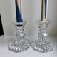 Pair of molded glass candle holders 50-60s