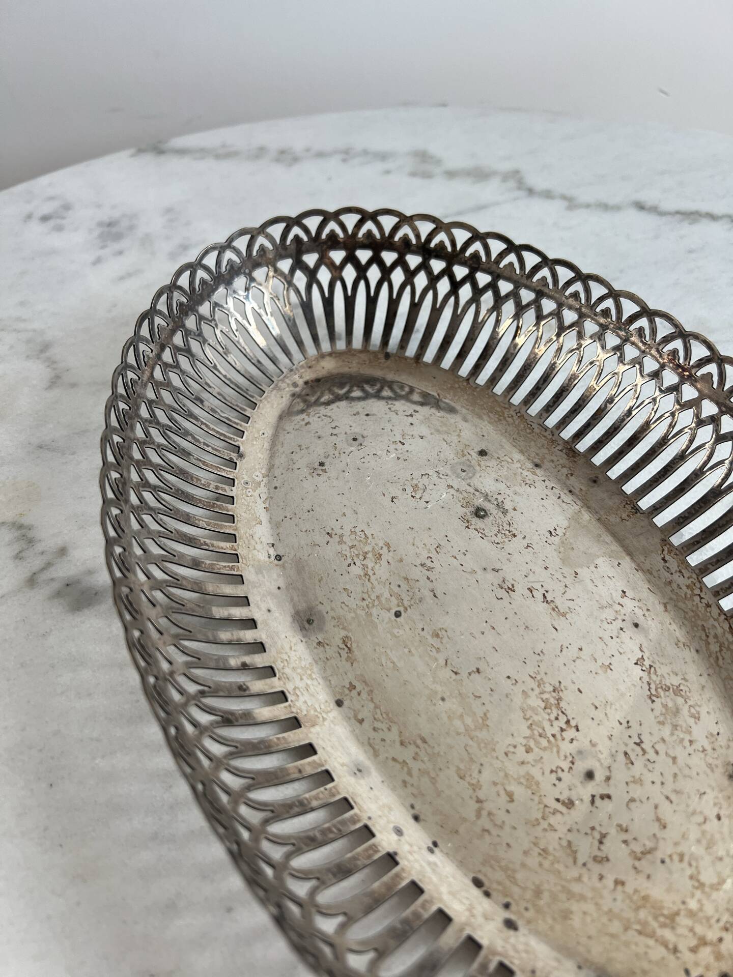 Antique silver-plated bread basket