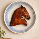 Relief plate horse Gien signed EB