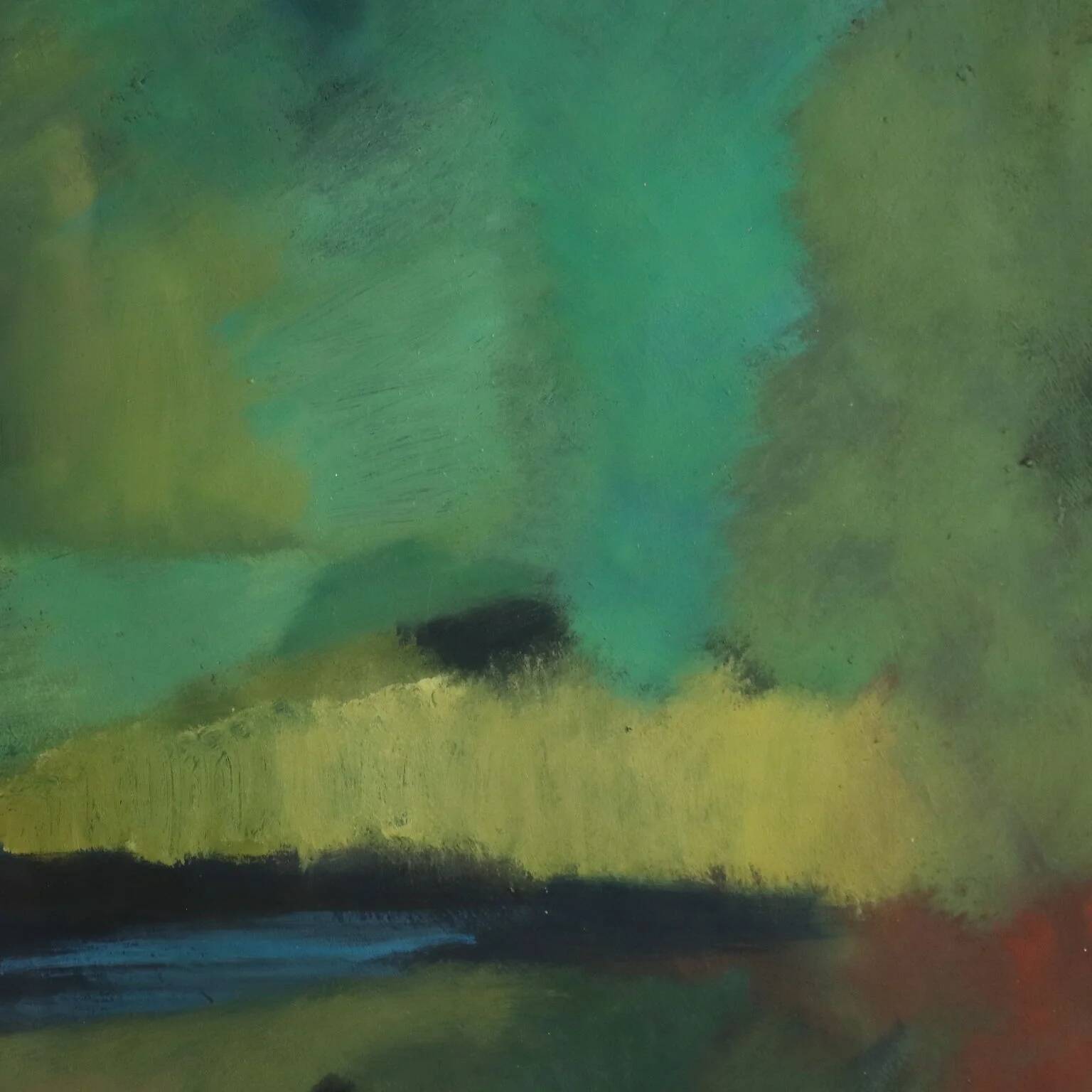 Modern painting signed by Gian Rodolfo D'Accardi "Ride in the Woods" 1955