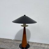 1980s metal and wood lamp