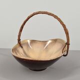 Iridescent ceramic cup or basket / signed / 50s / mid-century / vintage / xxth century