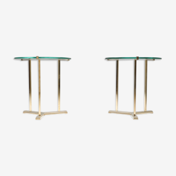 Tables d'appoint en laiton par Peter Ghyczy 1980