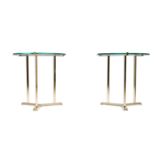 Tables d'appoint en laiton par Peter Ghyczy 1980