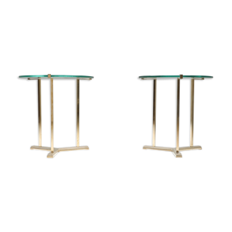 Brass side tables by Peter Ghyczy 1980