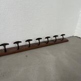 Old  school wall coat rack with 20 hooks, completely restored