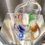 Empty basket multicolored bohemian glass pocket