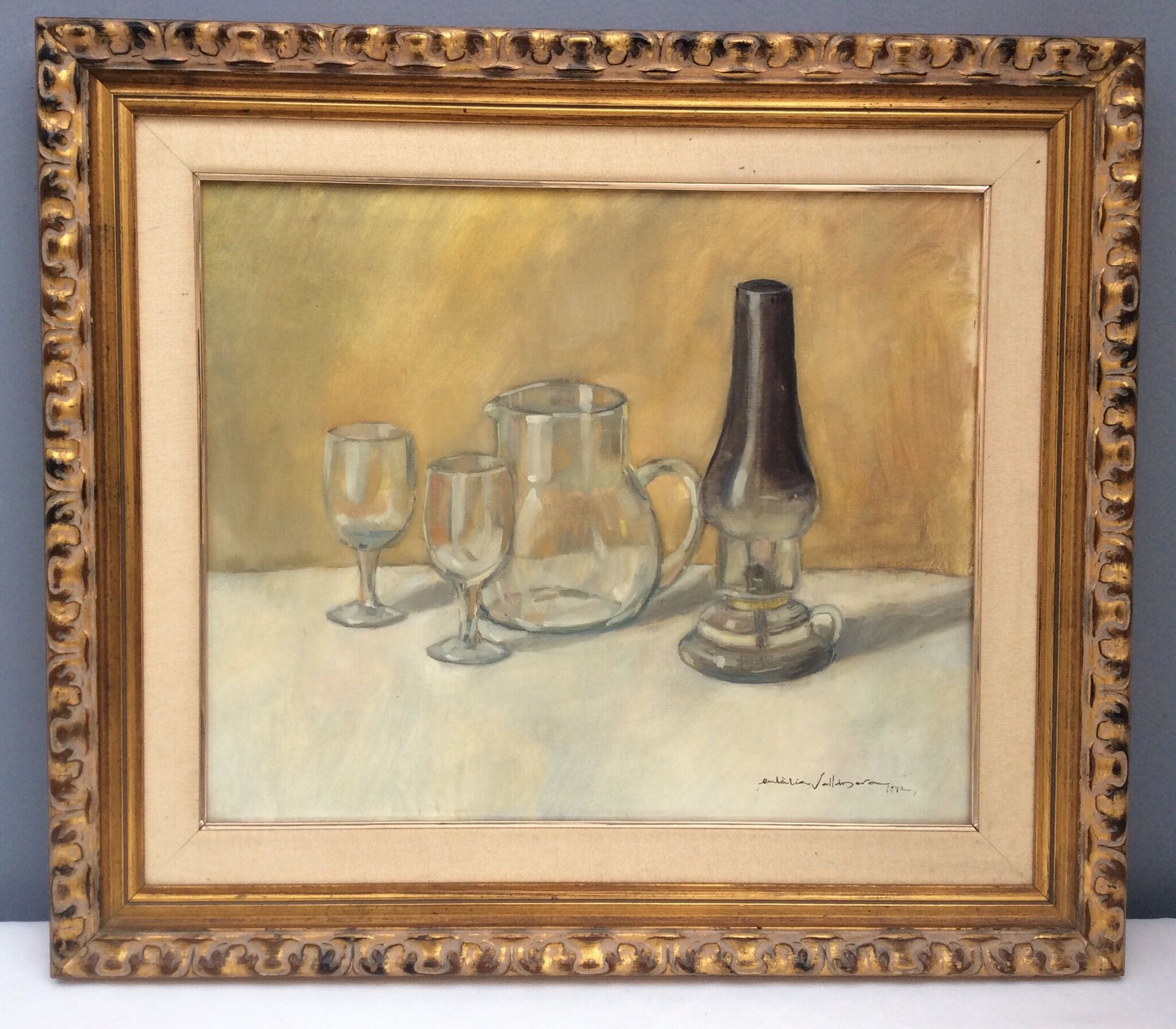 Painting signed oil on canvas, 80s