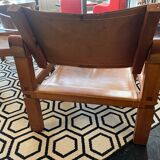 Paire de fauteuils et un repose pied Pierre Chapo 1960