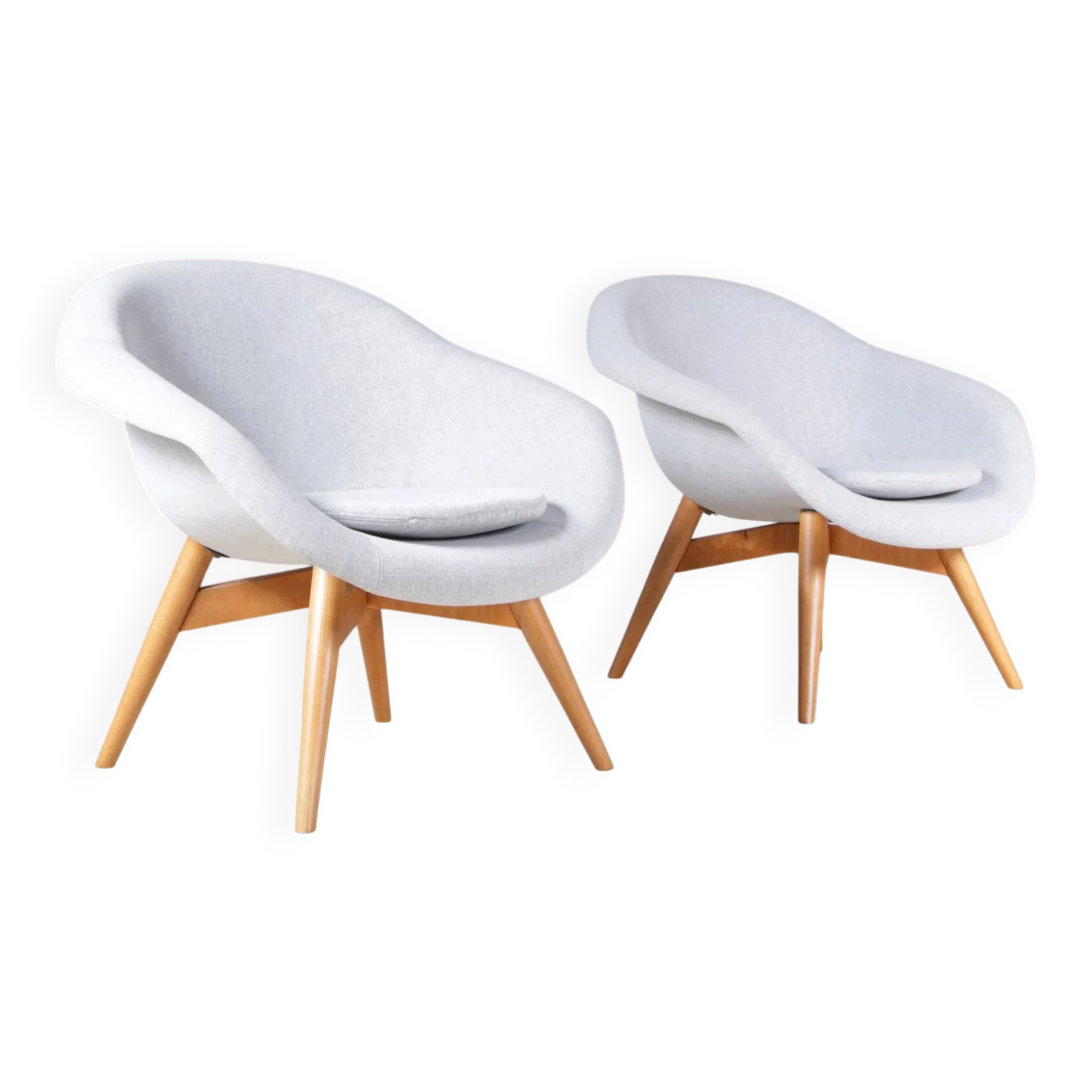 1950s set of 2 easy chairs by Frantisek Jirak, Czech