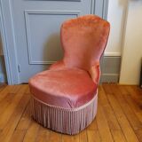 Chauffeuse rose en velours