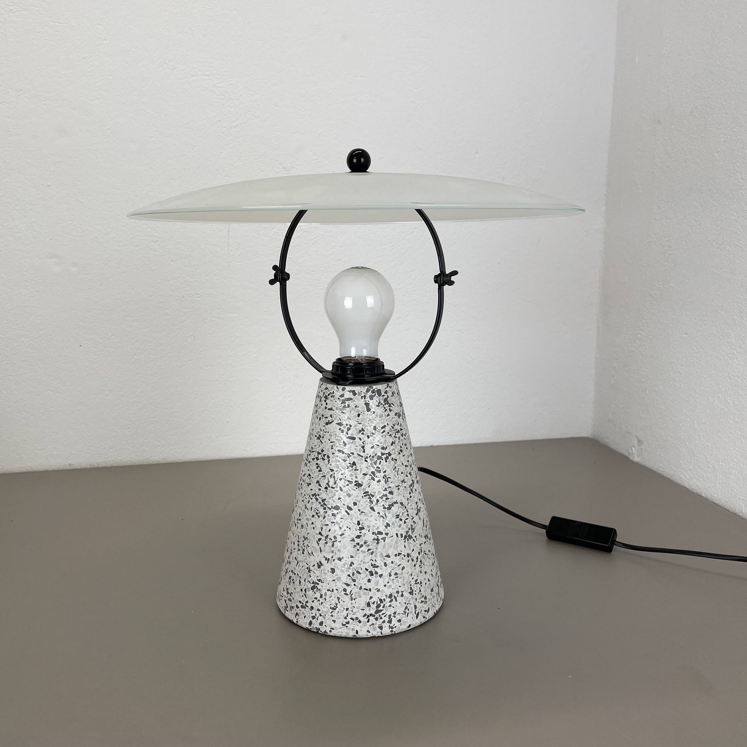 Rare Postmodern Terrazzo Table Lamp 'EON' in Memphis Style by IKEA, Sweden 1990s