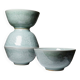 4 vintage Chinese rice bowls in celadon porcelain from the 70s-80s with reliefs of koi carp.