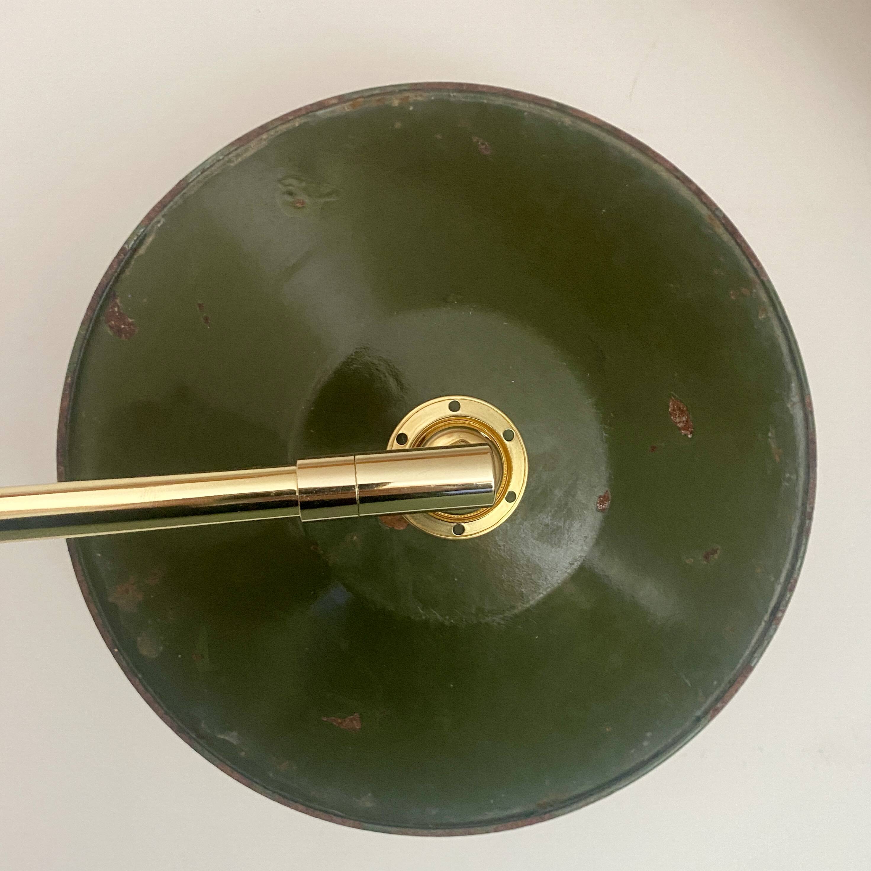 Vintage green enamelled sheet metal wall lamp shade - 3 -