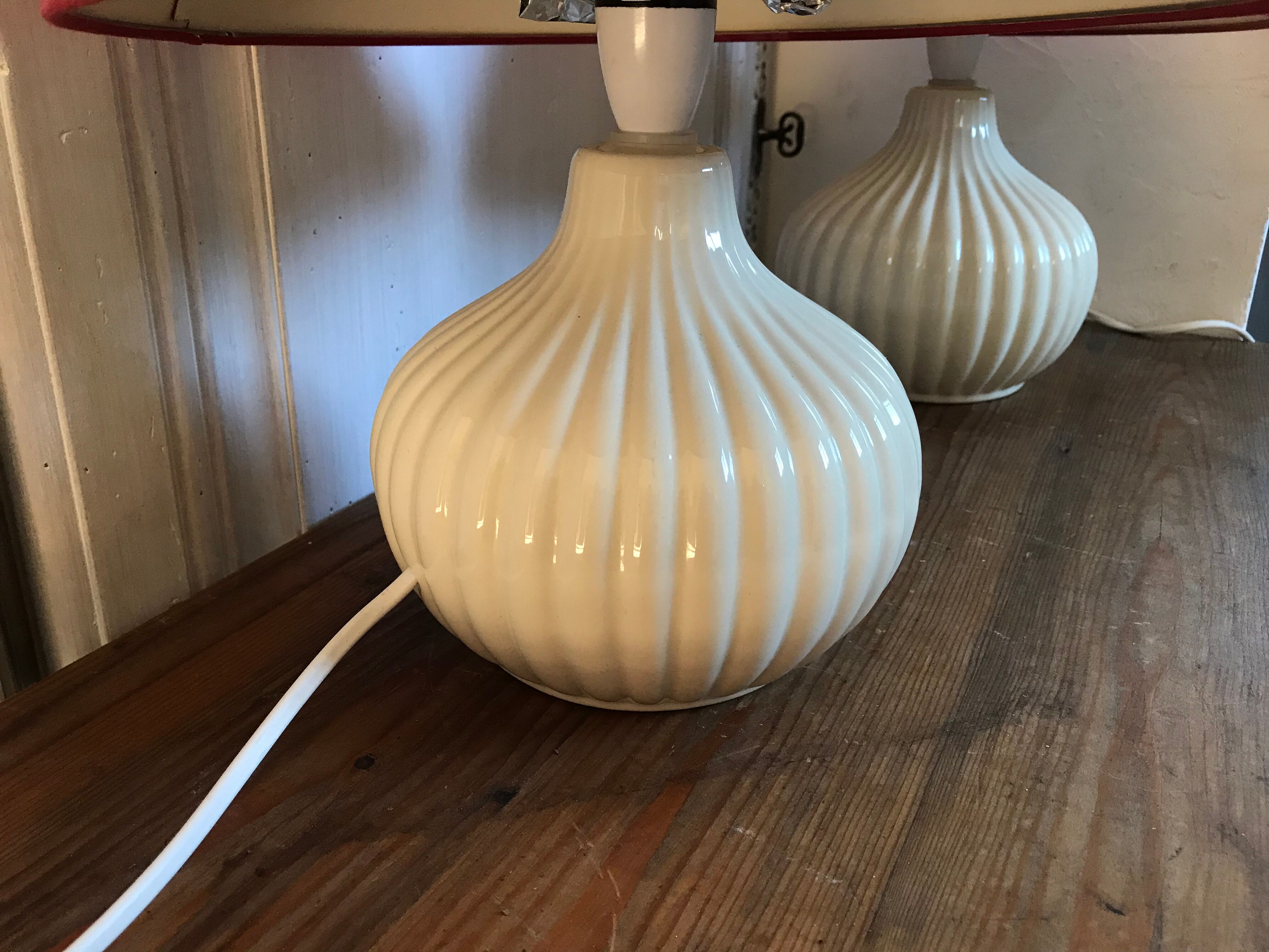 Pair of ceramic bedside lamps