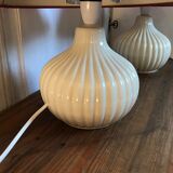 Pair of ceramic bedside lamps
