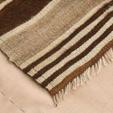 4x5 Camel Brown & Beige Vintage Kilim Rug, 118x161Cm