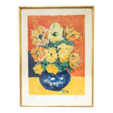 70s Pastel Flower Painting.
