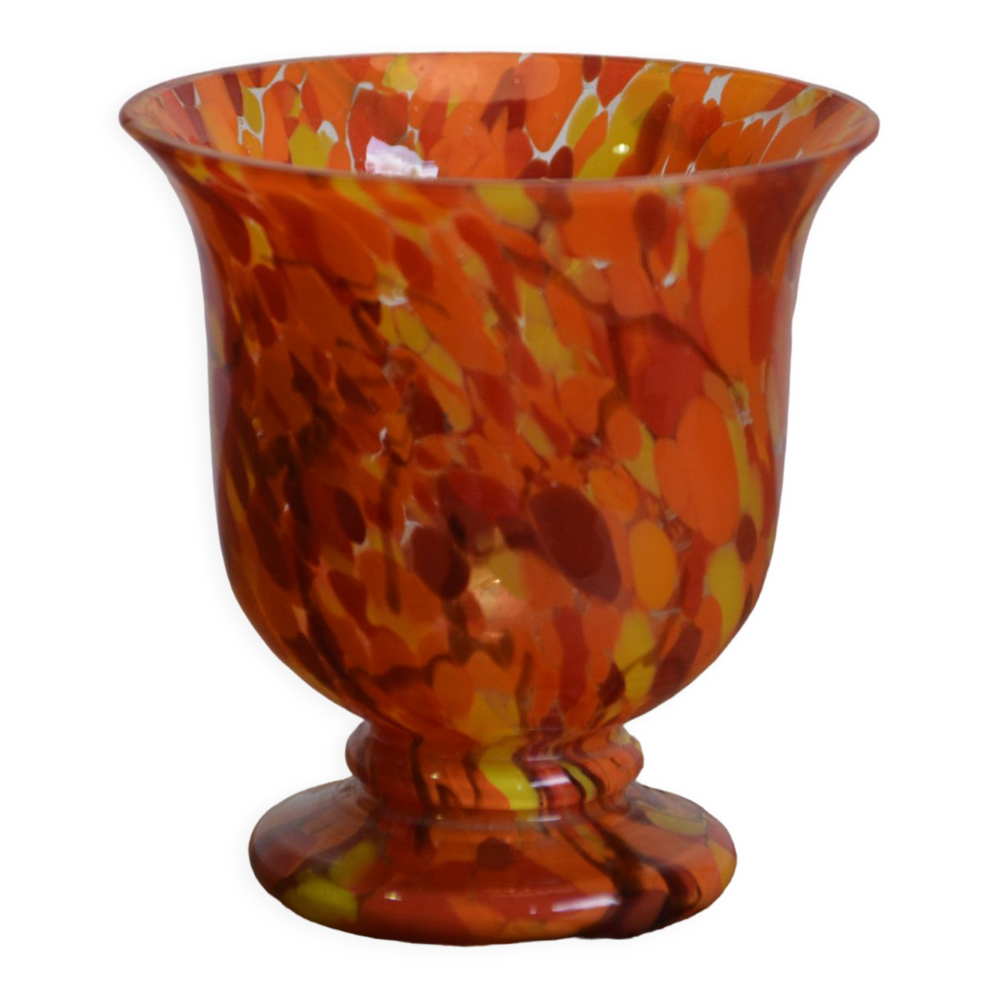 Speckled orange vase