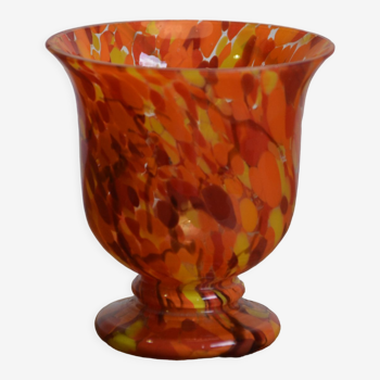 Speckled orange vase