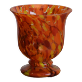 Vase orange moucheté