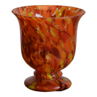 Speckled orange vase