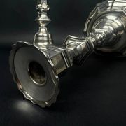 Pair of silver-plated bronze candlesticks, Auguste Monnier Veuve, 1911