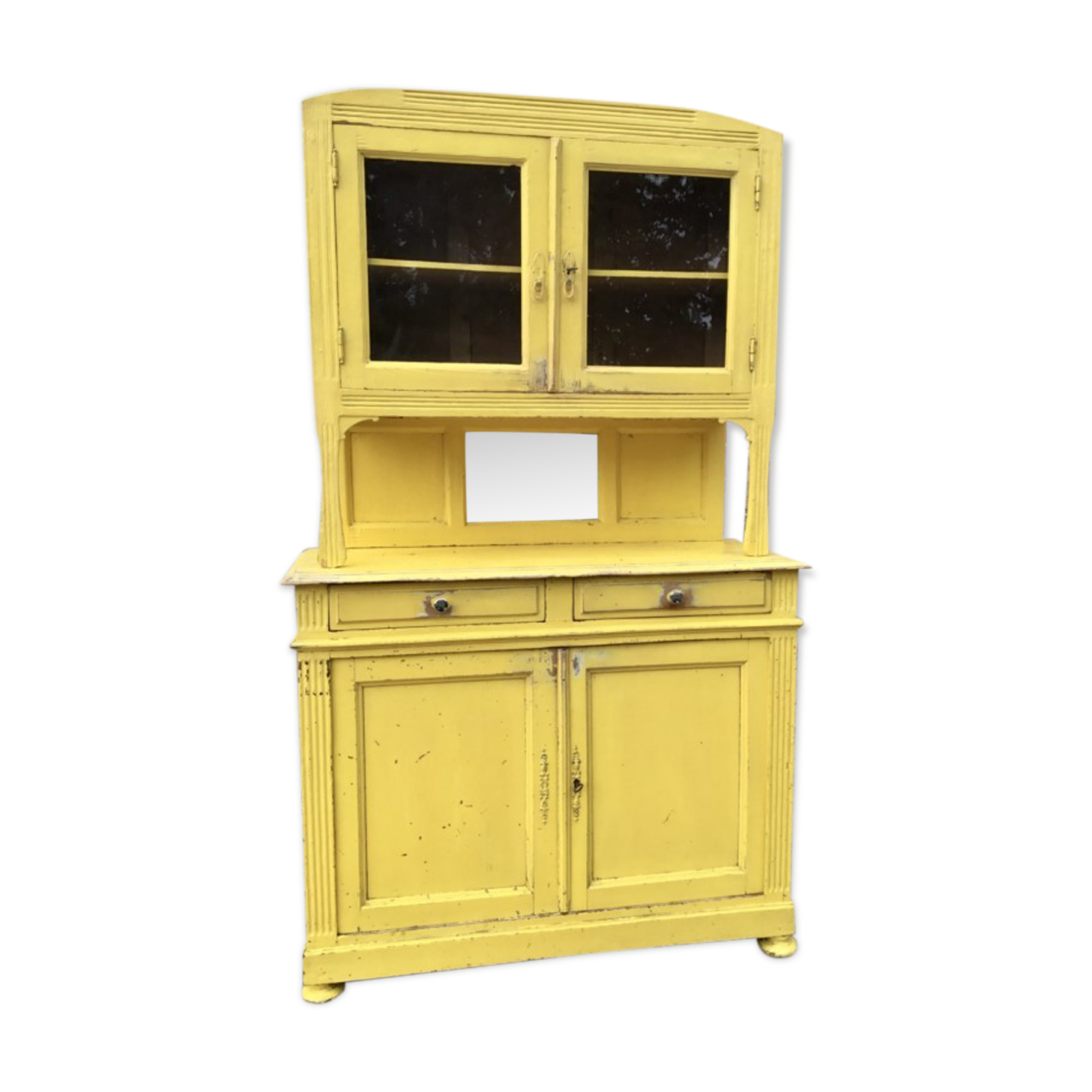 Yellow Parisian glass cabinet