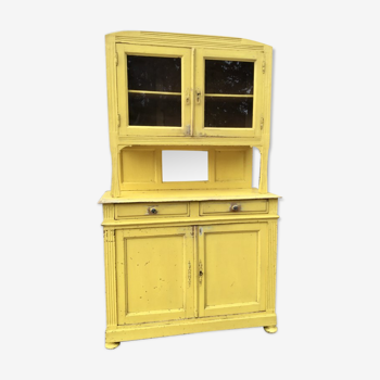 Yellow Parisian glass cabinet